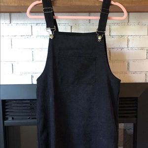 Black Corduroy Overall Dress